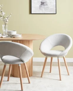 Set di 2 sedie da pranzo ROSLYN Tessuto Grigio chiaro