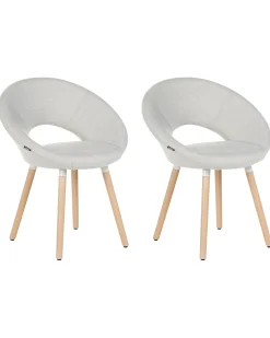 Set di 2 sedie da pranzo ROSLYN Tessuto Grigio chiaro