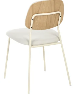 Set di 4 sedie da pranzo RILEY Tessuto Bianco sporco