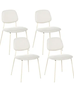 Set di 4 sedie da pranzo RILEY Tessuto Bianco sporco