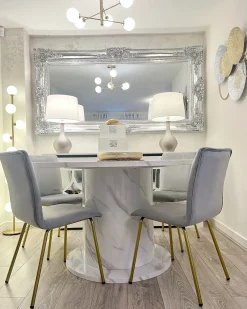 Set di 2 sedie da pranzo RUBIO Velluto Grigio