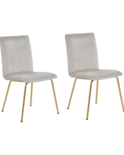 Set di 2 sedie da pranzo RUBIO Velluto Grigio