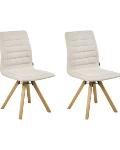 Set di 2 sedie da pranzo ROX Tessuto Beige chiaro