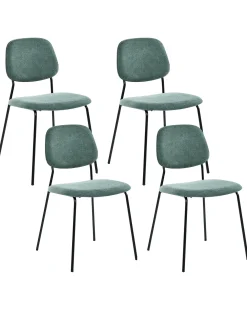 Set di 4 sedie da pranzo RILEY Tessuto Verde