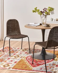 Set di 2 sedie da pranzo ROXTON Rattan Marrone scuro