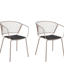 Set di 2 sedie da pranzo RIGBY Metallo Beige