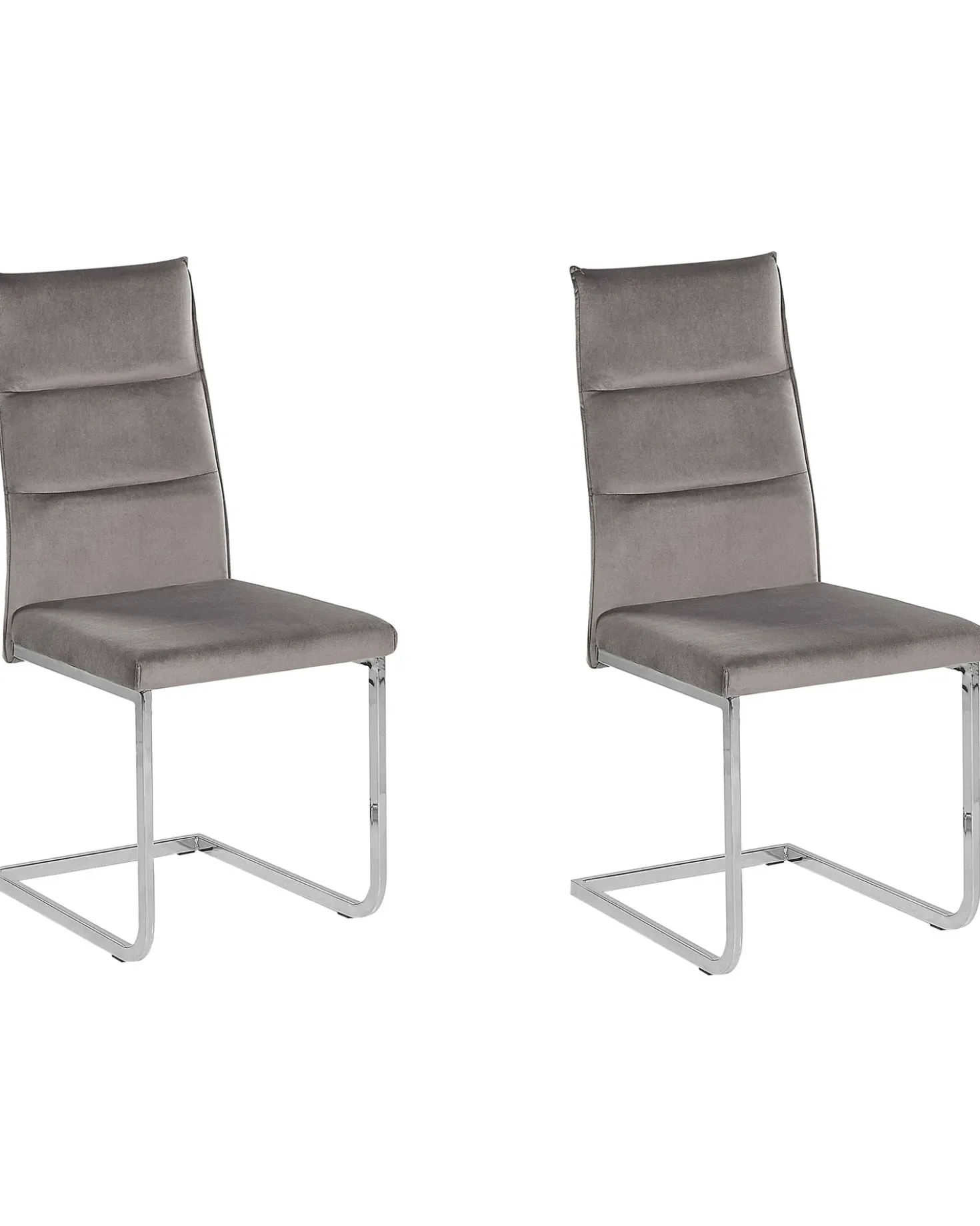 Set di 2 sedie da pranzo ROCKFORD Velluto Grigio