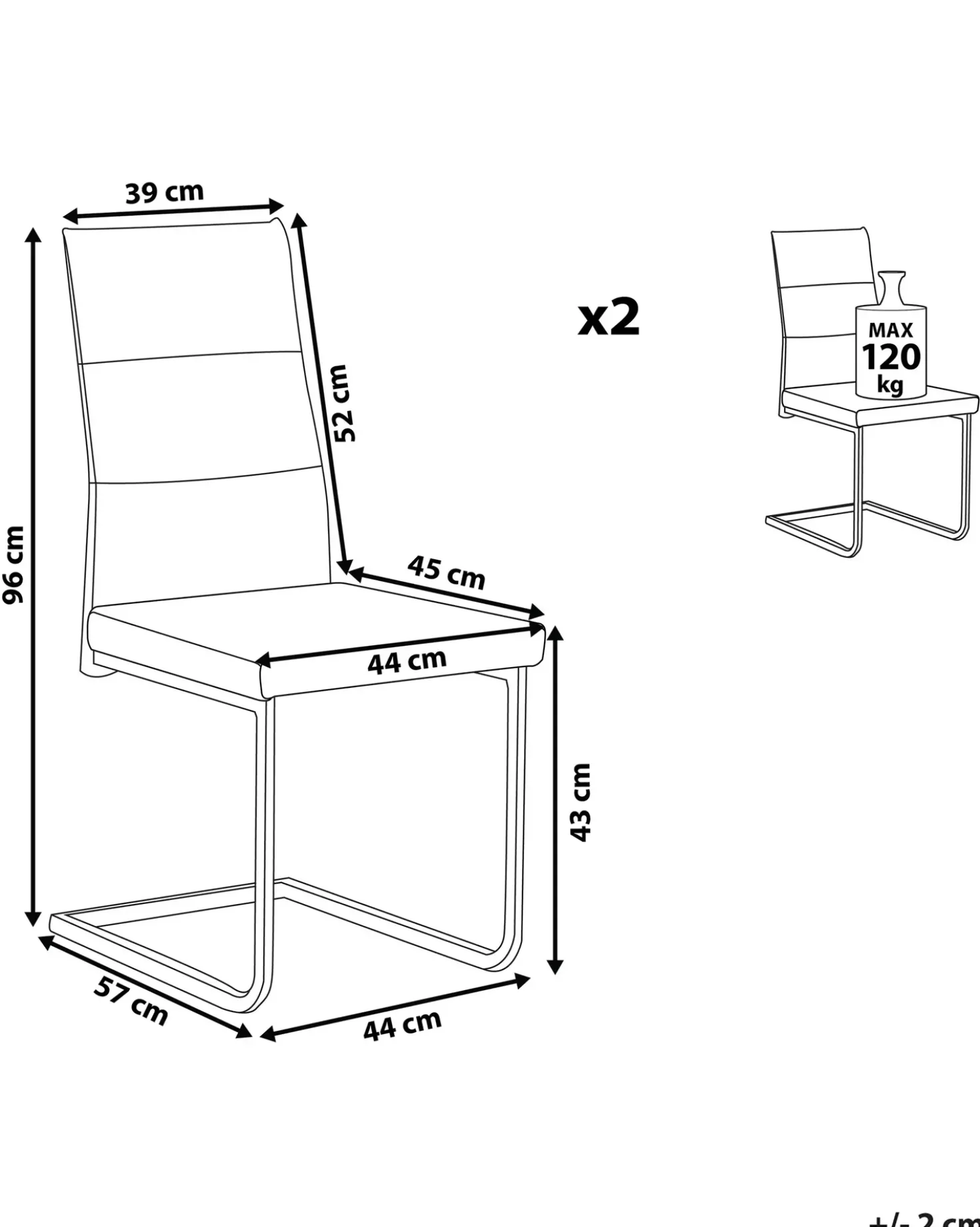 Set di 2 sedie da pranzo ROCKFORD Velluto Grigio