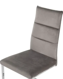 Set di 2 sedie da pranzo ROCKFORD Velluto Grigio