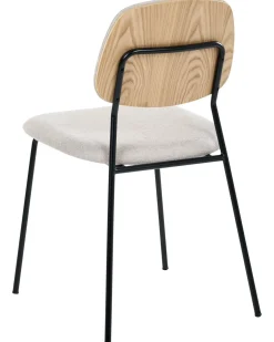 Set di 4 sedie da pranzo RILEY Tessuto Beige chiaro