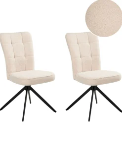 Set di 2 sedie da pranzo RYAN Bouclé Beige chiaro