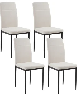 Set di 4 sedie da pranzo RINER Tessuto Beige chiaro