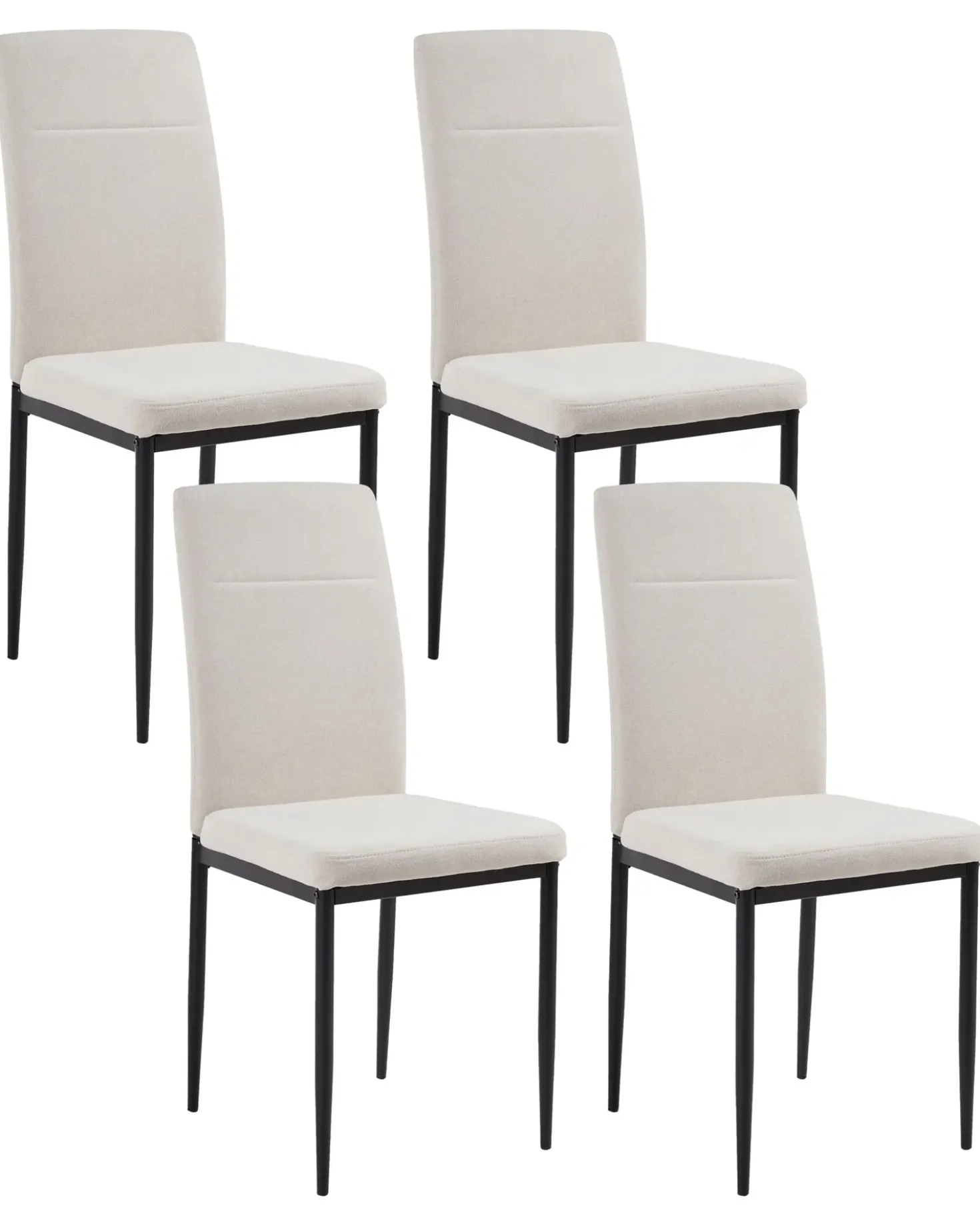 Set di 4 sedie da pranzo RINER Tessuto Beige chiaro