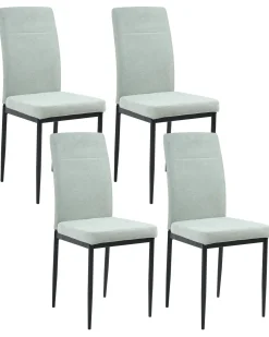 Set di 4 sedie da pranzo RINER Tessuto Verde chiaro