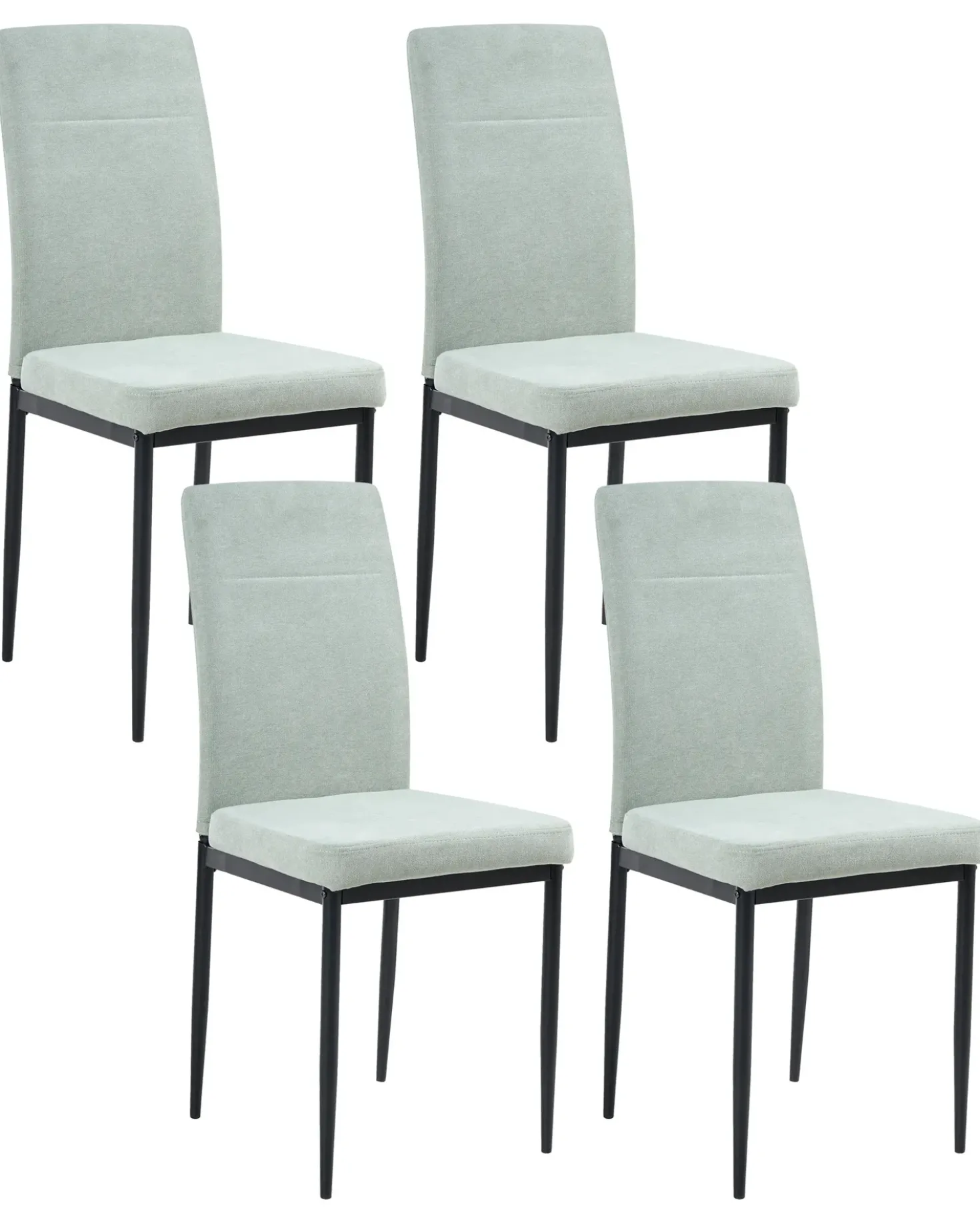 Set di 4 sedie da pranzo RINER Tessuto Verde chiaro