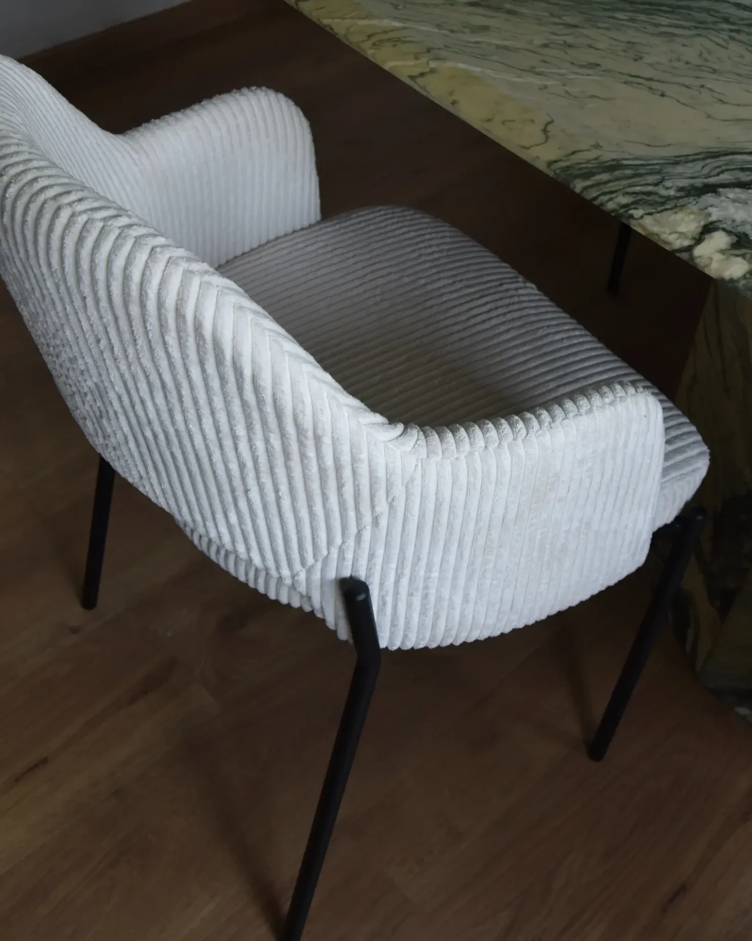 Set di 2 sedie da pranzo RATON Velluto a coste Bianco sporco