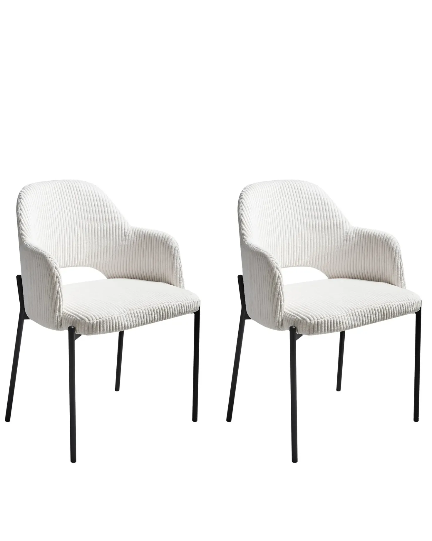 Set di 2 sedie da pranzo RATON Velluto a coste Bianco sporco