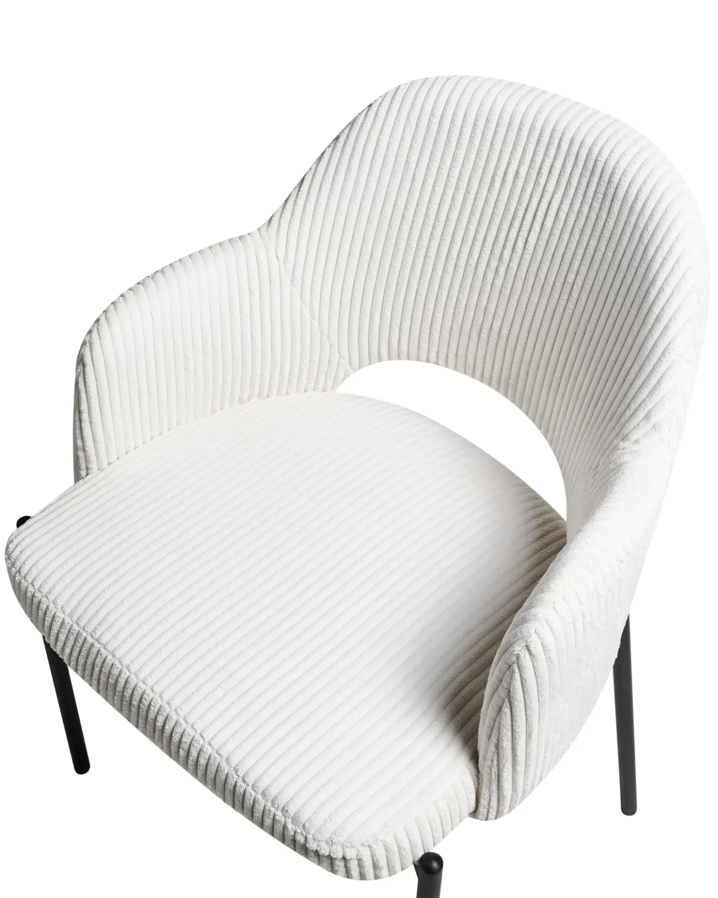 Set di 2 sedie da pranzo RATON Velluto a coste Bianco sporco