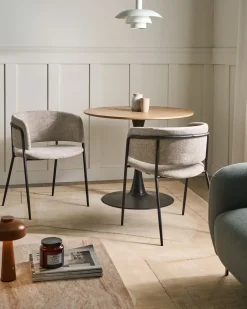 Set di 2 sedie da pranzo SPRINGER Ciniglia Tortora