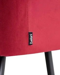 Set di 2 sedie da pranzo SANILAC Velluto Rosso scuro
