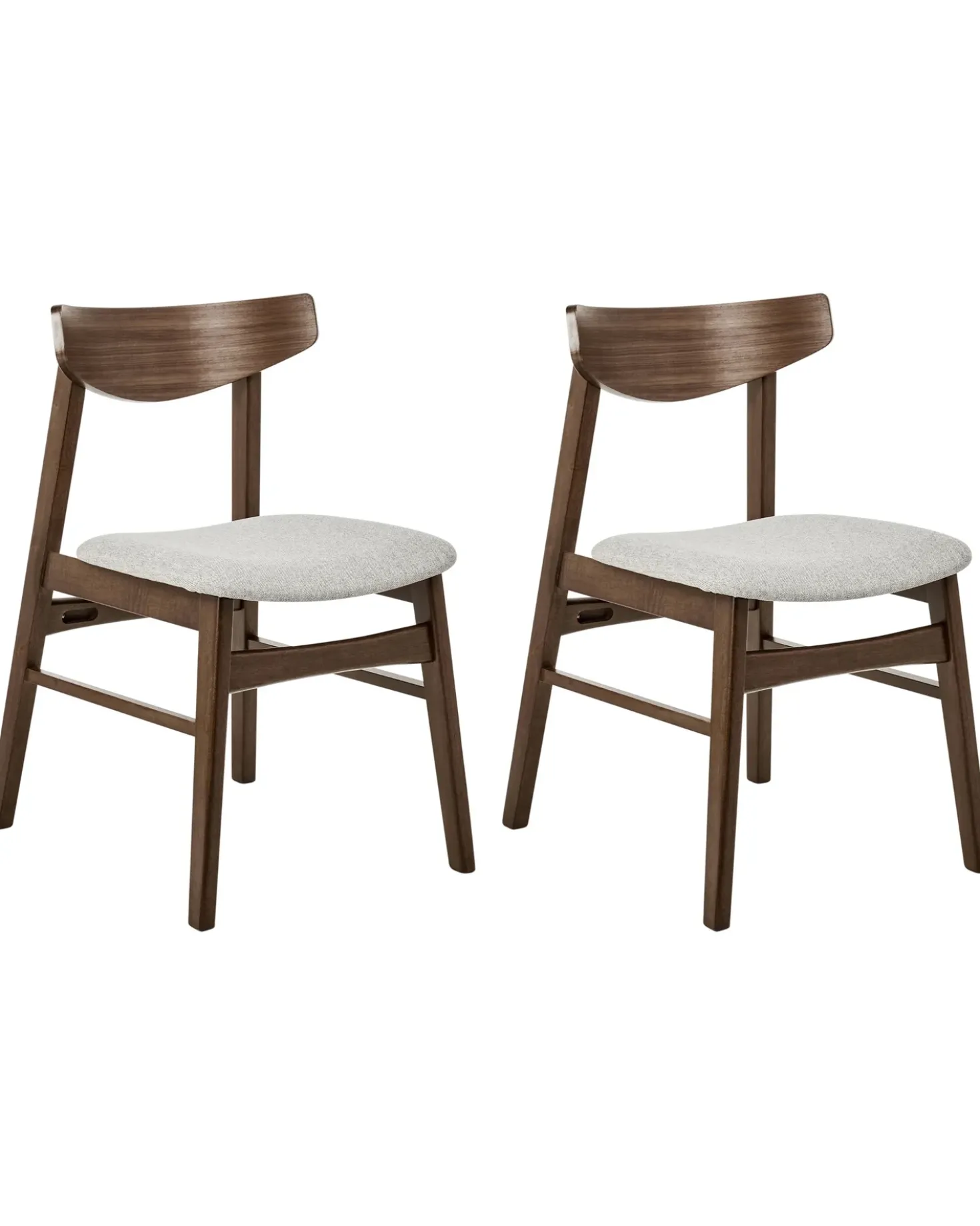Set di 2 sedie da pranzo SMILEY Legno Marrone/Grigio