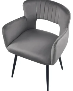 Set di 2 sedie da pranzo SANILAC Velluto Grigio