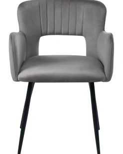 Set di 2 sedie da pranzo SANILAC Velluto Grigio