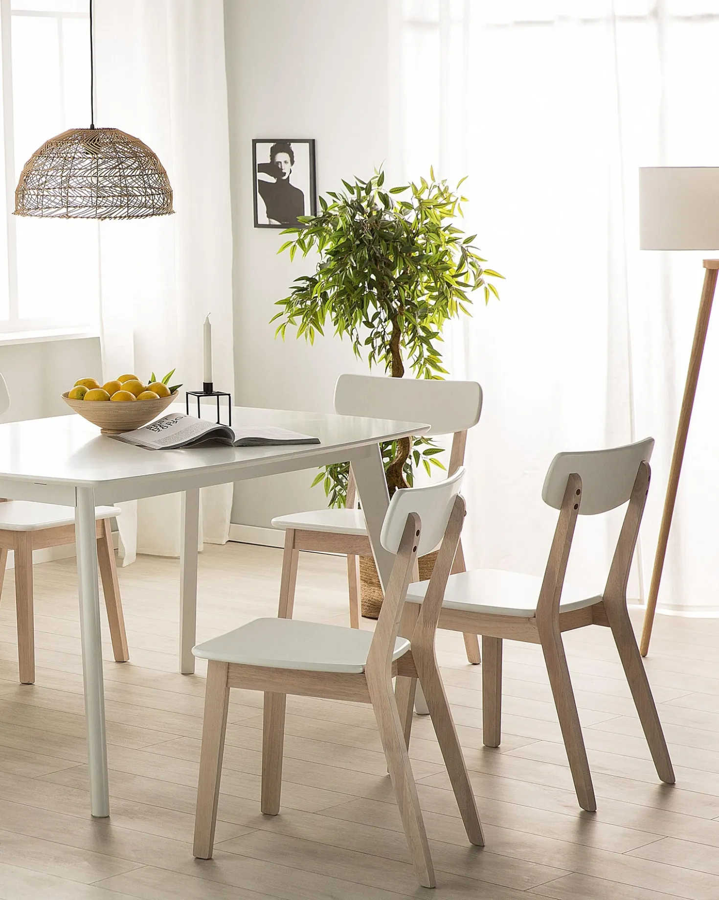 Set di 2 sedie da pranzo SANTOS Bianco
