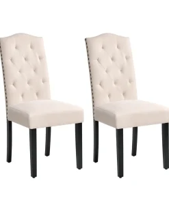 Set di 2 sedie da pranzo SHIRLEY Tessuto Beige chiaro