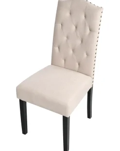Set di 2 sedie da pranzo SHIRLEY Tessuto Beige chiaro