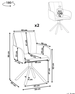 Set di 2 sedie da pranzo SARDOAL Tessuto Beige