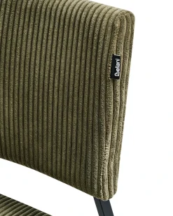Set di 2 sedie da pranzo STURGIS Velluto a coste Verde oliva