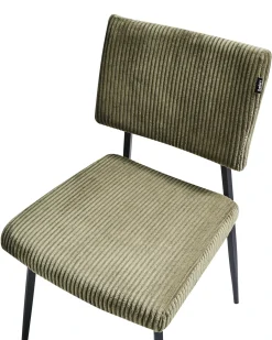 Set di 2 sedie da pranzo STURGIS Velluto a coste Verde oliva