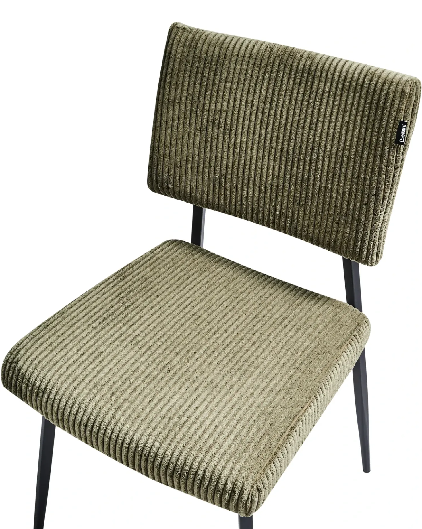 Set di 2 sedie da pranzo STURGIS Velluto a coste Verde oliva