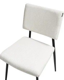Set di 2 sedie da pranzo STURGIS Velluto a coste Bianco sporco