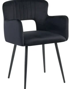 Set di 2 sedie da pranzo SANILAC Velluto Nero