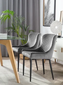 Set di 2 sedie da pranzo SOLANO Velluto Grigio