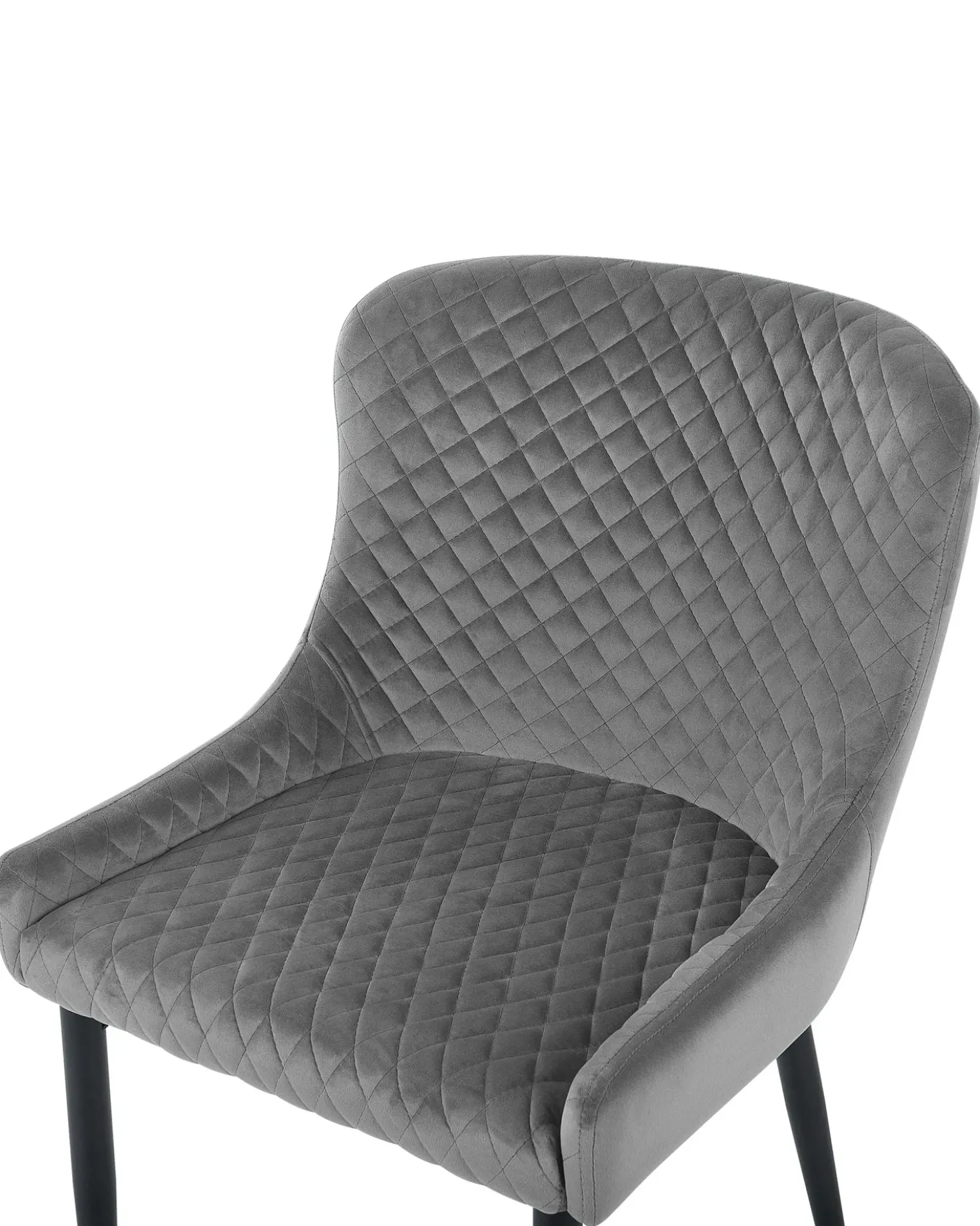 Set di 2 sedie da pranzo SOLANO Velluto Grigio