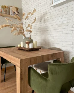 Set di 2 sedie da pranzo SANILAC Velluto Verde oliva