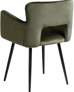 Set di 2 sedie da pranzo SANILAC Velluto Verde oliva