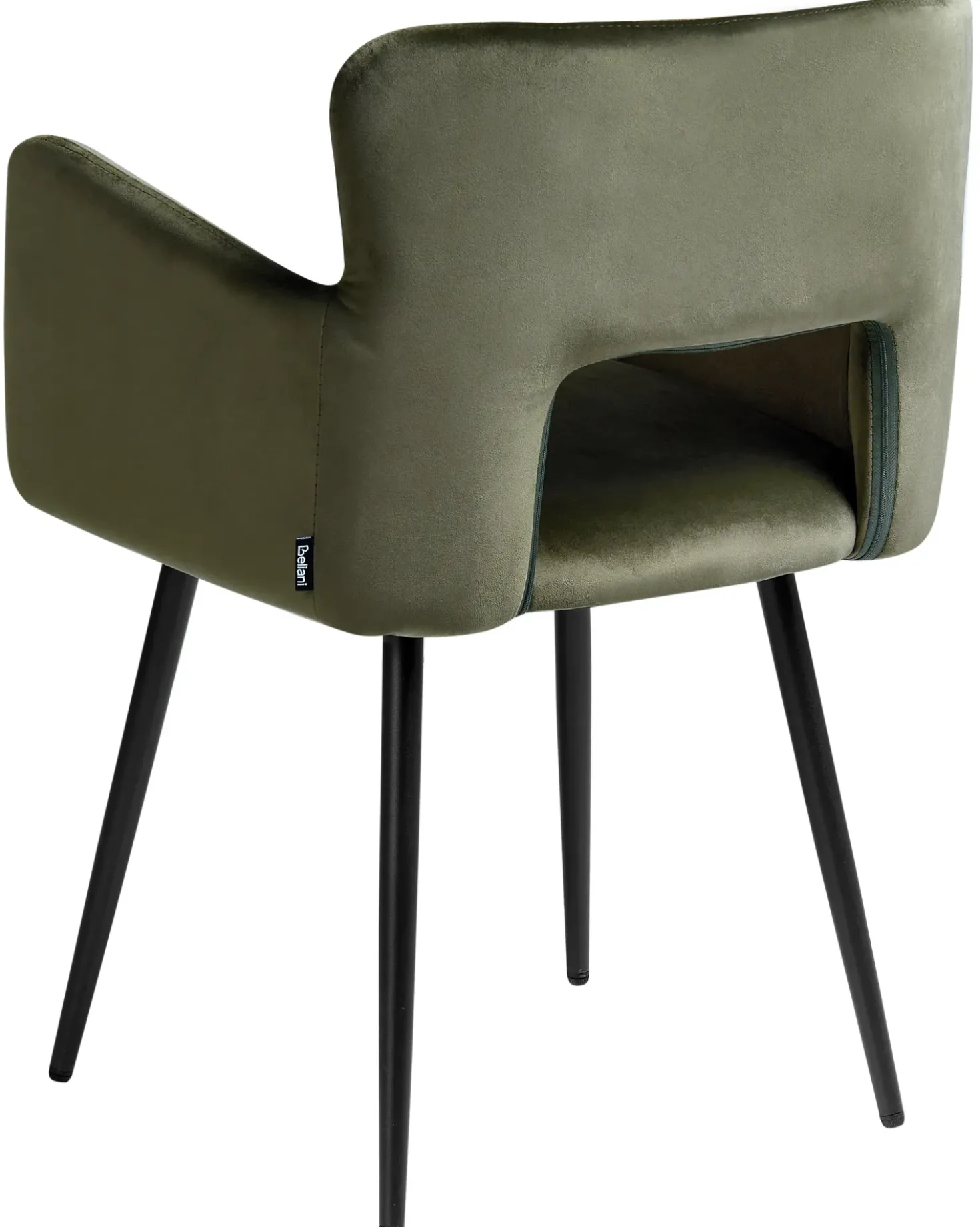 Set di 2 sedie da pranzo SANILAC Velluto Verde oliva