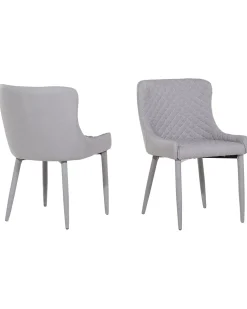 Set di 2 sedie da pranzo SOLANO Tessuto Grigio chiaro