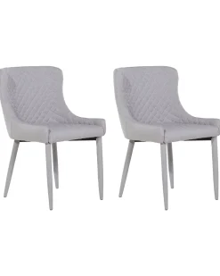 Set di 2 sedie da pranzo SOLANO Tessuto Grigio chiaro