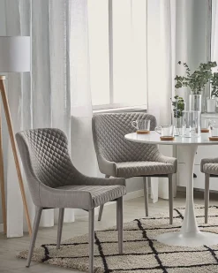 Set di 2 sedie da pranzo SOLANO Tessuto Grigio chiaro