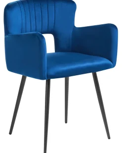 Set di 2 sedie da pranzo SANILAC Velluto Blu marino