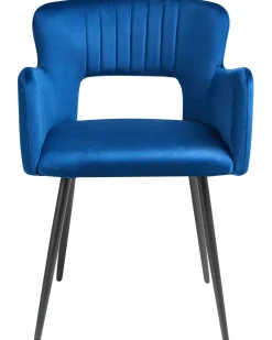 Set di 2 sedie da pranzo SANILAC Velluto Blu marino