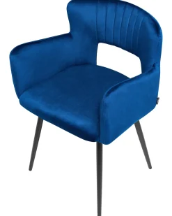 Set di 2 sedie da pranzo SANILAC Velluto Blu marino