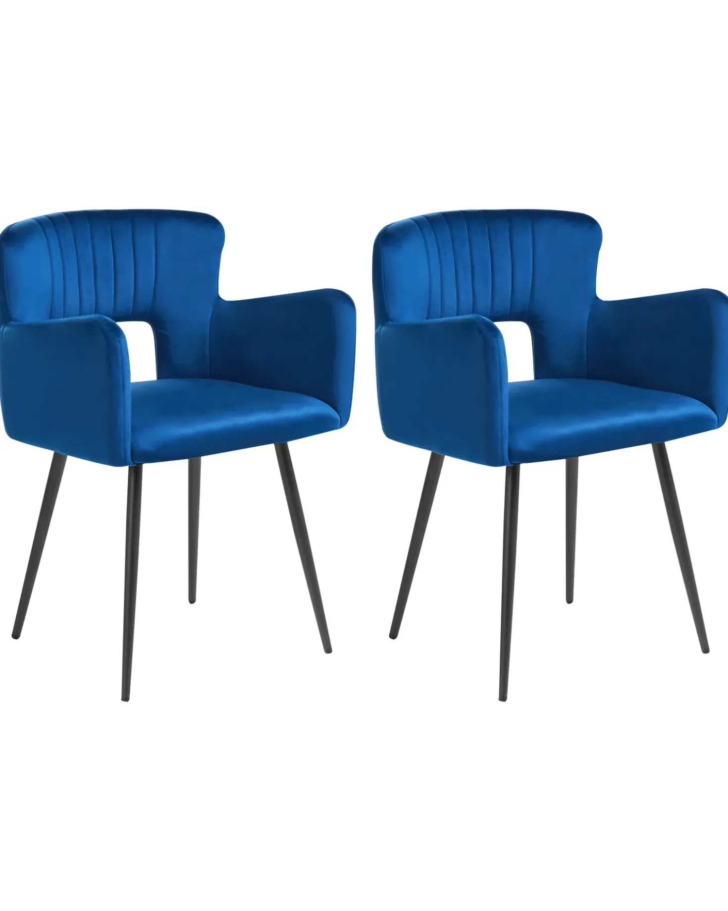 Set di 2 sedie da pranzo SANILAC Velluto Blu marino