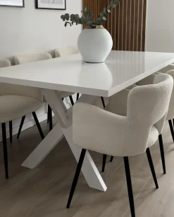 Set di 2 sedie da pranzo SANILAC Bouclé Bianco