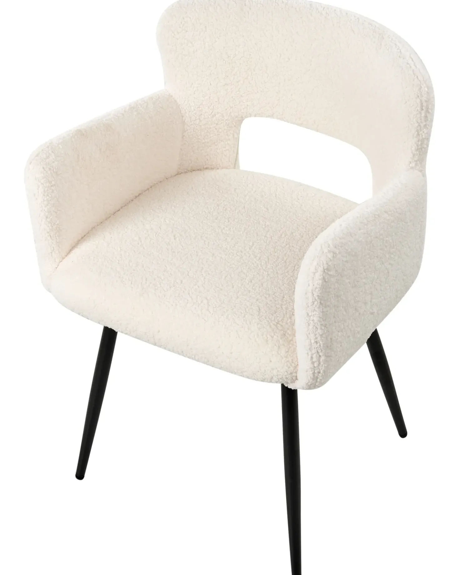 Set di 2 sedie da pranzo SANILAC Bouclé Bianco